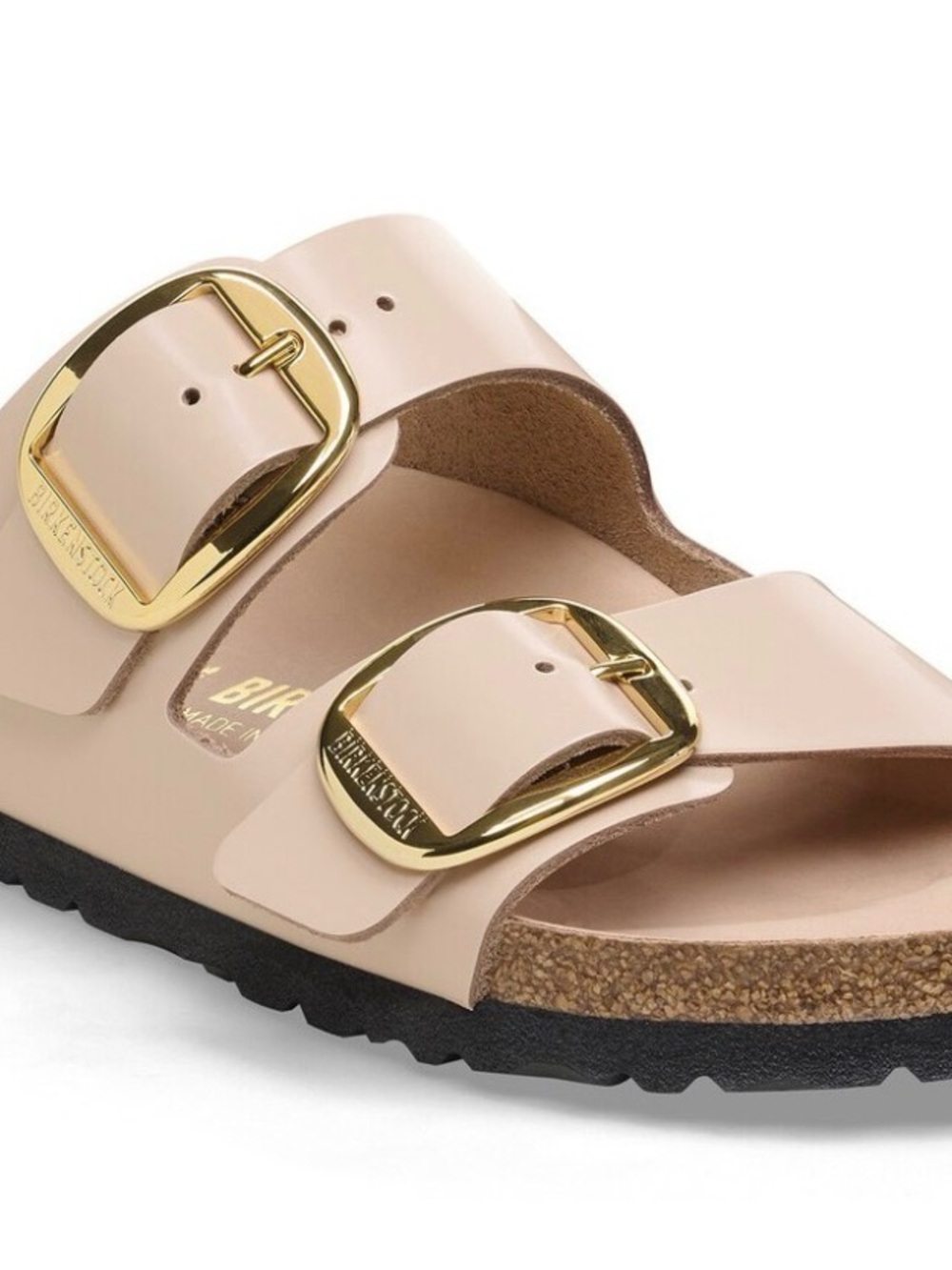 Birkenstock Arizona Big Buckle Pale Pink/New Beige Sandal with Gold Buckles EU37